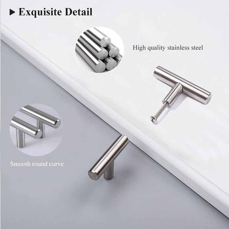 Probrico 30 Pack-Stainless Steel Cabinet Knobs Drawer Pulls Furniture Hardware,Modern Cabinet Pull Drawer Handle Hardware for Kitchen and Bathroom Cabinets Cupboard (2in Overall Length) - Image 5
